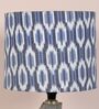 County Cottgae Mangowood Table Lamp With Ikkat Print Satin Shade