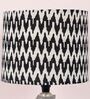 County Cottgae Mangowood Table Lamp With Chevron Print Satin Shade