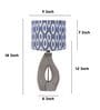 County Cottgae Mangowood Table Lamp With Ikkat Print Satin Shade