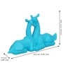 Couple Deer Blue Polyresin Animal Figurine