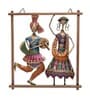 Couple Playing Dandia Multicolour Iron Wall Art