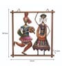 Couple Playing Dandia Multicolour Iron Wall Art