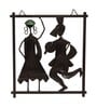 Couple Playing Dandia Multicolour Iron Wall Art