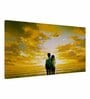 Couple Watching Sunset Beautiful Scenery Canvas Printed Painting with Wood Frame
