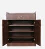 Courtly Shoe Cabinet in Brown Finish