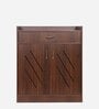 Courtly Shoe Cabinet in Brown Finish