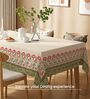 Courtyard green Floral Sicilia Table Cover ( 6 Seater  )