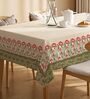 Courtyard green Floral Sicilia Table Cover ( 6 Seater  )