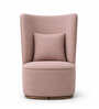 Cove Revolving Barrel Chair With Upholstered Fabric In Pink Colour