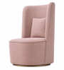 Cove Revolving Barrel Chair With Upholstered Fabric In Pink Colour