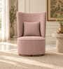 Cove Revolving Barrel Chair With Upholstered Fabric In Pink Colour