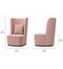 Cove Revolving Barrel Chair With Upholstered Fabric In Pink Colour