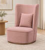 Cove Revolving Barrel Chair With Upholstered Fabric In Pink Colour