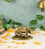 Cow & Calf Gold Brass Idol