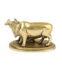 Cow & Calf Gold Brass Idol