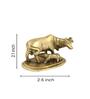 Cow & Calf Gold Brass Idol