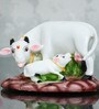 Cow & Calf White Polyresin Idol