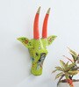 Green Cow Sclupture Mango Wood Wall Mask