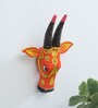 Multicolor Cow Sclupture Mango Wood Wall Mask