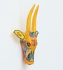 Yellow Cow Sclupture Mango Wood Wall Mask