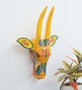 Yellow Cow Sclupture Mango Wood Wall Mask