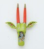 Green Cow Sclupture Mango Wood Wall Mask