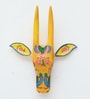 Yellow Cow Sclupture Mango Wood Wall Mask