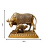 Cow With Calf On Platform Large Brass Religious Idol