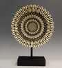 Cowry Shell Resin & Metal Artifact On A Stand (Gold & Black)