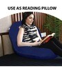 Cozy C-Shape Velvet Mircrofibre Pregnancy Pillow With Detachable Zipper Pillow In Blue Colour