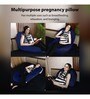 Cozy C-Shape Velvet Mircrofibre Pregnancy Pillow With Detachable Zipper Pillow In Blue Colour