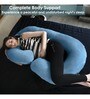 Cozy C-Shape Velvet Mircrofibre Pregnancy Pillow With Detachable Zipper Pillow In Green Colour