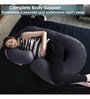 Cozy C-Shape Velvet Mircrofibre Pregnancy Pillow With Detachable Zipper Pillow In Grey Colour
