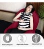 Cozy C-Shape Velvet Mircrofibre Pregnancy Pillow With Detachable Zipper Pillow In Red Colour