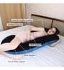 Cozy C-Shape Velvet Mircrofibre Pregnancy Pillow With Detachable Zipper Pillow In Sky Blue & Black Colour