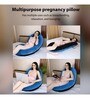 Cozy C-Shape Velvet Mircrofibre Pregnancy Pillow With Detachable Zipper Pillow In Sky Blue & Black Colour
