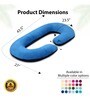 Cozy C-Shape Velvet Mircrofibre Pregnancy Pillow With Detachable Zipper Pillow In Sky Blue & Black Colour