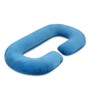 Cozy C-Shape Velvet Mircrofibre Pregnancy Pillow With Detachable Zipper Pillow In Sky Blue Colour