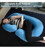 Cozy C-Shape Velvet Mircrofibre Pregnancy Pillow With Detachable Zipper Pillow In Sky Blue Colour