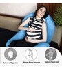 Cozy C-Shape Velvet Mircrofibre Pregnancy Pillow With Detachable Zipper Pillow In Sky Blue Colour