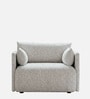 Cozy Chic Boucle 1 Seater Sofa In Grey Colour