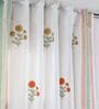 7ft Pack of 4 Sage and Mustard Handwoven Cotton Curtain Set Marigold Collection