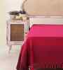 Handwoven Cotton King Size Double Bedcover In Berry Tones