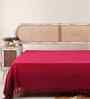Handwoven Cotton King Size Double Bedcover In Berry Tones
