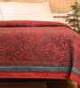 Jaipur Handprinted Quilted Brick Red Cotton King Bed Sized Bedcover Cum AC Blanket