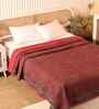 Jaipur Handprinted Quilted Brick Red Cotton King Bed Sized Bedcover Cum AC Blanket