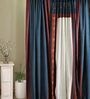Pack of 3 Navy Blue White Maroon 7Ft Pure Cotton Door Curtain Chintz Collection