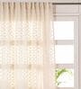 Beige & White Cutwork 7Ft Semi Sheer Handwoven Cotton Curtain