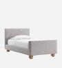 Cozy Pebble Kids Twin Bed In Grey Colour