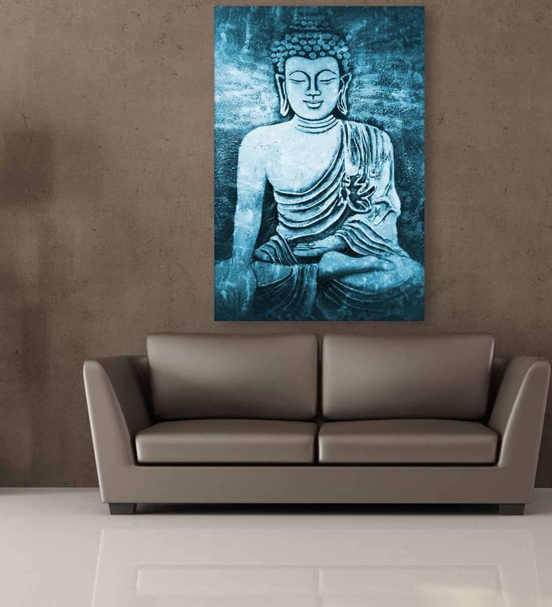 Buy Buddha In Cream Canvas Framed Art Print (33 x 21 Inches) By Inephos